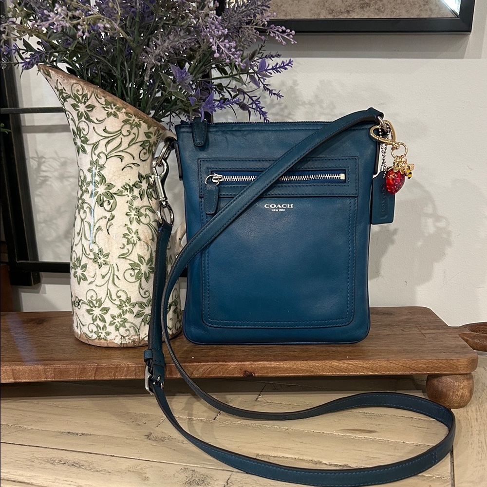Coach Teal Blue Leather Crossbody Bag - Picture 4 of 4